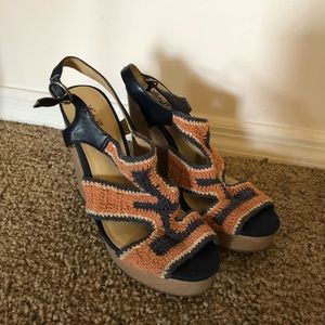 Lucky Brand Crochet Wedge Sandals